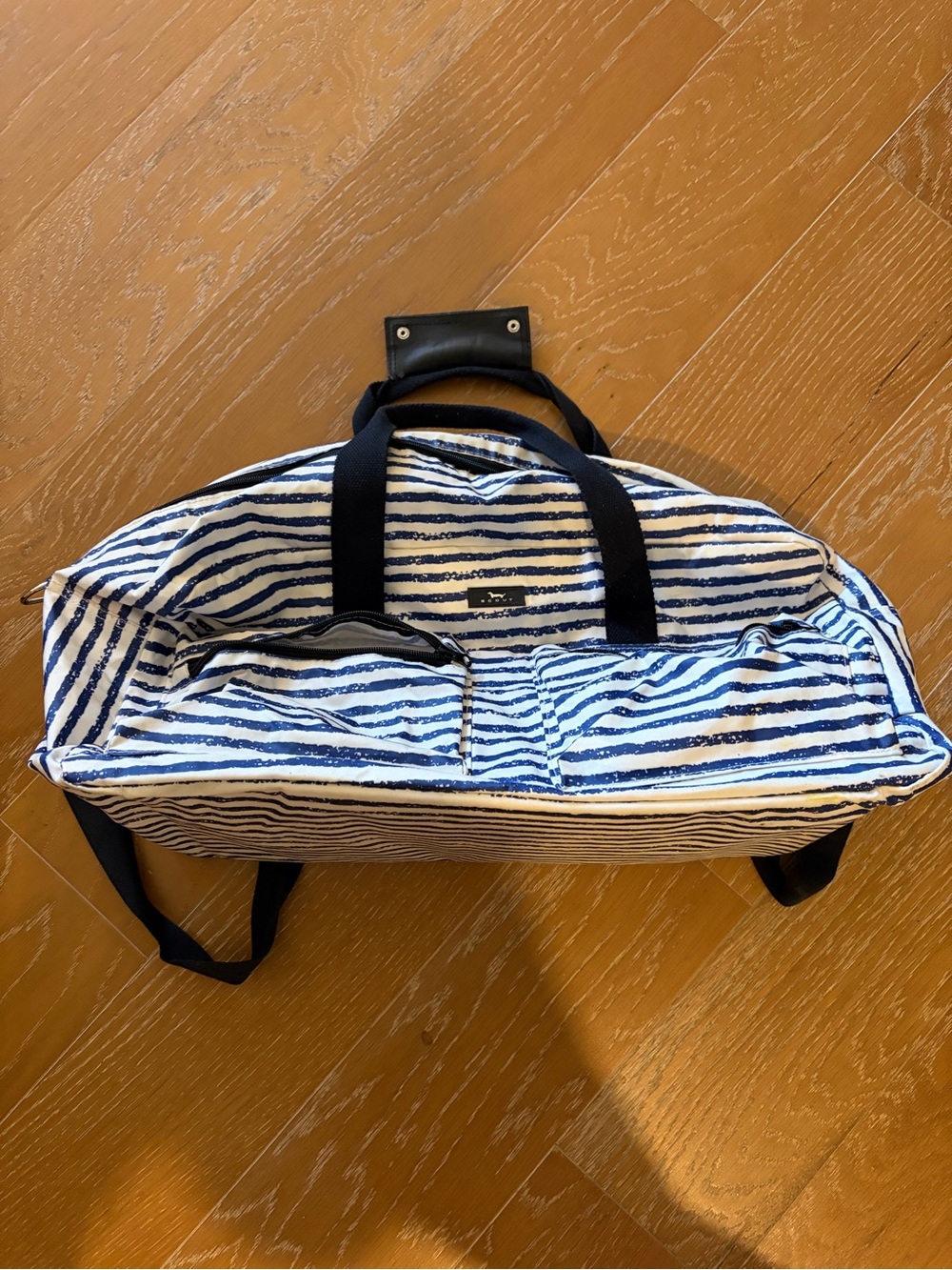 Scout Navy and White Striped Canvas Weekend Tote
